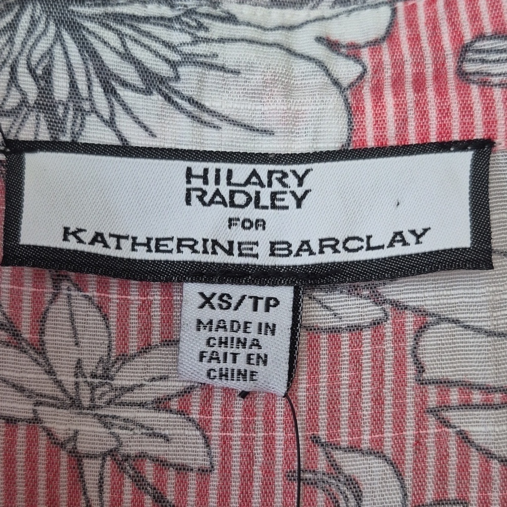 Katherine Barclay Red Striped and White Floral Long Sleeve Maxi Dress, Size XS - Picture 8 of 11